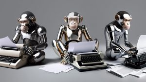 robot monkey and typewriter