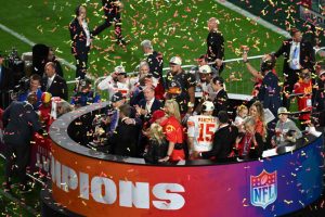 Kansas City Chiefs celebrating its victory in the Super Bowl