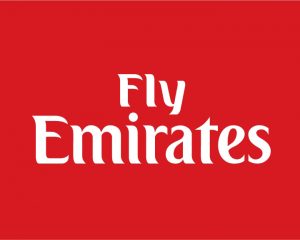 It's the fly emirates logo in a red Background