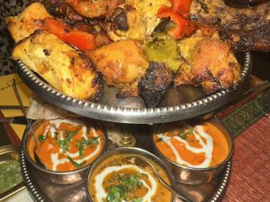 Platter of Indian food