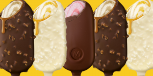 Row of Magnum Ice Cream Flavours