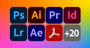 The icons of some of Adobe's software except new tool with generative AI for music 